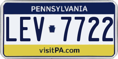 PA license plate LEV7722