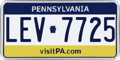 PA license plate LEV7725