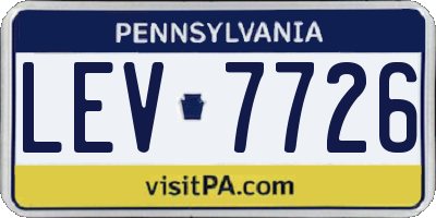 PA license plate LEV7726