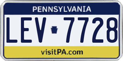 PA license plate LEV7728
