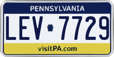 PA license plate LEV7729