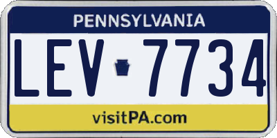 PA license plate LEV7734