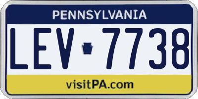 PA license plate LEV7738