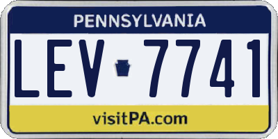 PA license plate LEV7741