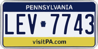 PA license plate LEV7743