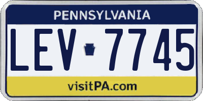PA license plate LEV7745