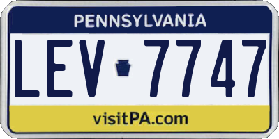 PA license plate LEV7747