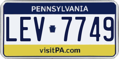 PA license plate LEV7749