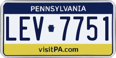 PA license plate LEV7751