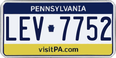 PA license plate LEV7752