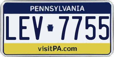 PA license plate LEV7755