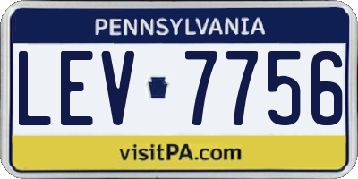 PA license plate LEV7756