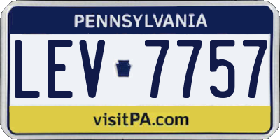 PA license plate LEV7757
