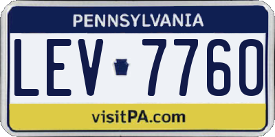 PA license plate LEV7760