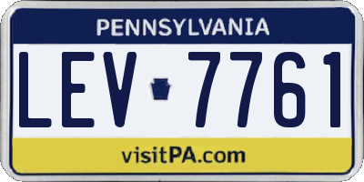 PA license plate LEV7761