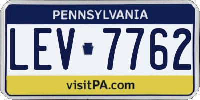 PA license plate LEV7762