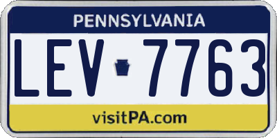 PA license plate LEV7763