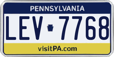 PA license plate LEV7768