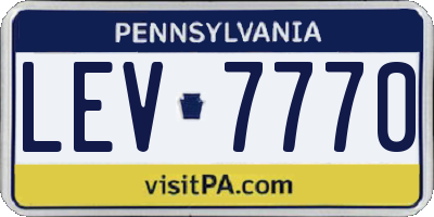 PA license plate LEV7770