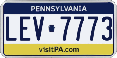 PA license plate LEV7773