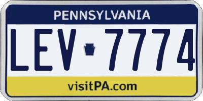 PA license plate LEV7774