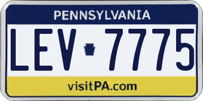 PA license plate LEV7775
