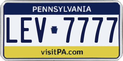PA license plate LEV7777