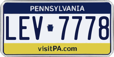 PA license plate LEV7778