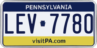 PA license plate LEV7780