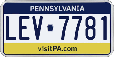 PA license plate LEV7781