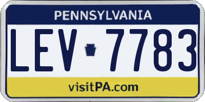 PA license plate LEV7783