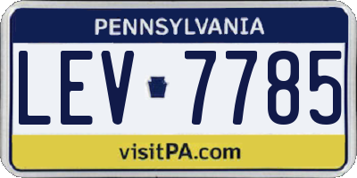 PA license plate LEV7785