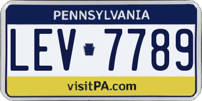 PA license plate LEV7789
