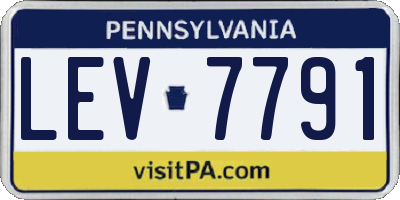 PA license plate LEV7791