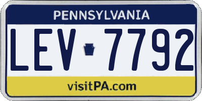PA license plate LEV7792
