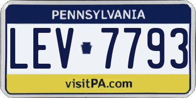 PA license plate LEV7793