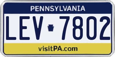 PA license plate LEV7802