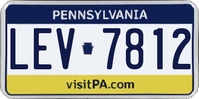 PA license plate LEV7812