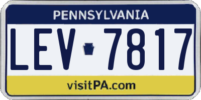PA license plate LEV7817