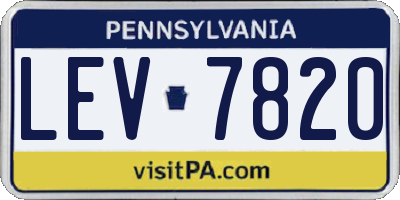 PA license plate LEV7820