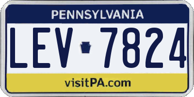 PA license plate LEV7824