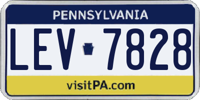 PA license plate LEV7828