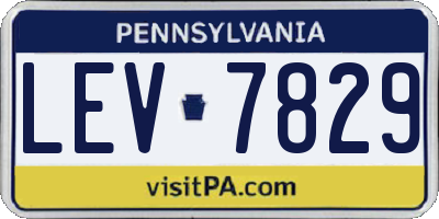 PA license plate LEV7829