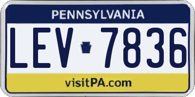 PA license plate LEV7836
