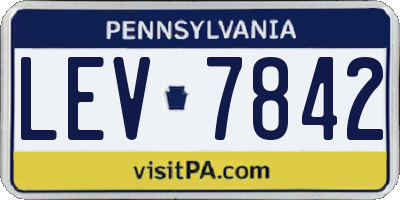 PA license plate LEV7842