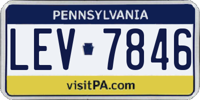 PA license plate LEV7846