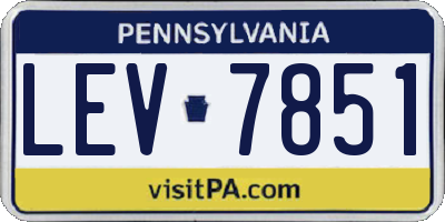 PA license plate LEV7851