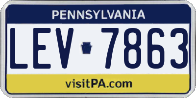PA license plate LEV7863