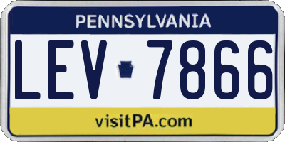 PA license plate LEV7866