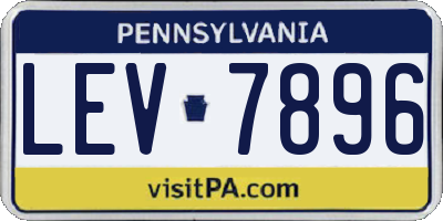 PA license plate LEV7896